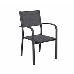 Avis Avril Paris Table de jardin extensible en aluminium 270cm + 8 fauteuils empilables textilène anthracite - MILO 8