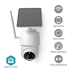 Avis NEDIS Caméra surveillance extérieure motorisé Wi-Fi Full HD 1080p Inclinaison du panoramique IP65 Durée Accu 5 Mois microSD (non inclus) +