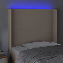 Avis Maison Chic Tête de lit scandinave à LED,meuble de chambre Cappuccino 103x16x118/128 cm Similicuir -MN18079