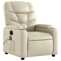 Avis Maison Chic Fauteuil Relax pour salon, Fauteuil de massage inclinable électrique crème similicuir -GKD94338