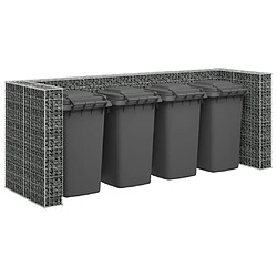 vidaXL Mur en gabion pour poubelles Acier galvanisé 320x100x120 cm 