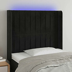 Maison Chic Tête de lit scandinave à LED,meuble de chambre Noir 93x16x118/128 cm Velours -MN59481