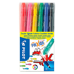 Feutre Pilot Frixion Colors couleurs assorties pointe ogive moyenne - Pochette de 6