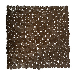 MSV Tapis Fond de douche PVC GALETS 53x53cm Chocolat