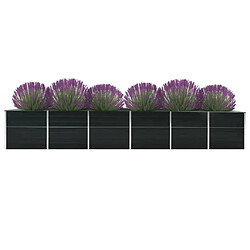 Maison Chic Jardinière,Lit surélevé de jardin - Bac à fleurs - pot de fleur Acier galvanisé 480x80x77 cm Anthracite -GKD36192