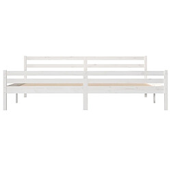 Maison Chic Lit Super King - Cadre de lit,Structure du lit Contemporain pour chambre Blanc Bois massif 180x200 cm -MN71378 pas cher