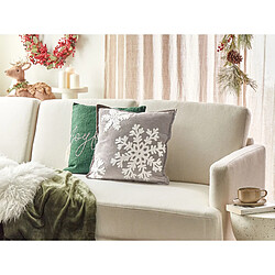 Beliani Coussin MURRAYA Coton 45 x 45 cm Abstrait Gris