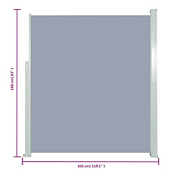 vidaXL Auvent latéral rétractable de patio 160x300 cm Gris pas cher