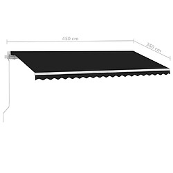 vidaXL Auvent manuel rétractable avec LED 450x350 cm Anthracite pas cher