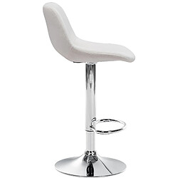 Acheter Decoshop26 Tabouret de bar chaise haute x1 avec repose-pieds en velours crème piètement métallique chromé 10_0004590