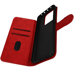 Avizar Housse pour Xiaomi 13 Pro portefeuille rangement carte support vidéo rouge