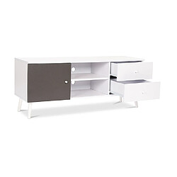 Avis ICONIK INTERIOR Meuble TV en Bois - Design Scandinave - Norman Gris