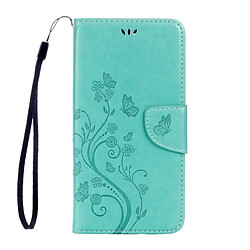 Wewoo Housse Étui vert pour Google Pixel XL Butterflies Love Fleurs Gaufrage en cuir Flip horizontale avec support et Slots de cartes Portefeuille & Longe