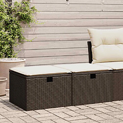 vidaXL Salon de jardin avec coussins 2pcs marron résine tressée acacia