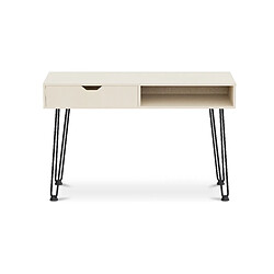 ICONIK INTERIOR Bureau en Bois avec Tiroir - Design Scandinave - Andor Bois naturel