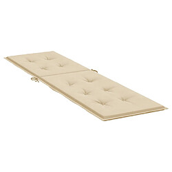 Avis vidaXL Coussin de chaise de terrasse beige (75+105)x50x4 cm