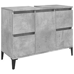 vidaXL Meuble d'évier gris béton 80x33x60 cm bois d'ingénierie