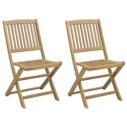 vidaXL Chaises pliables de jardin lot de 2 bois massif d'acacia