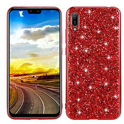 Wewoo Coque Pour Huawei Y6 Pro / Enjoy 9e Glittery Powder Shockproof TPU Case Red