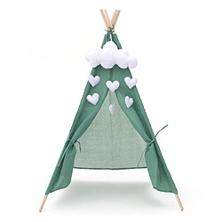 Tipi d'Enfant Montessori Robincool Kalpana 80x80x110 cm Pliable Usage Intérieur et Extérieur Fabriqué en Tissu Vert pas cher