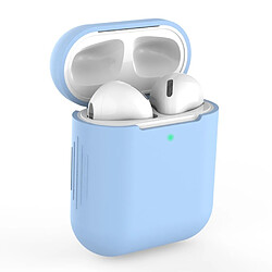 Coque en silicone avec chargement sans fil bleu ciel pour votre Apple AirPods (2019)/(2016)