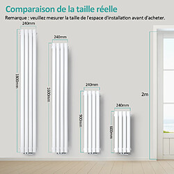 Acheter EMKE Radiateur à Eau Chaude, Radiateur Ovale Connexion Centrale, Montage Mural Vertical Design, Blanc 160x24cm 427W Seule Couche