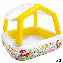 Pataugeoire gonflable pour enfants Intex Auvent 157 x 122 x 157 cm 295 L (3 Unités)