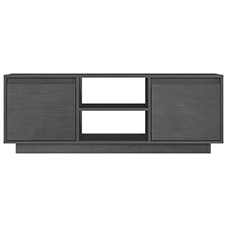 Acheter vidaXL Meuble TV Gris 110x30x40 cm Bois de pin massif