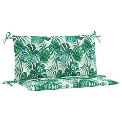 vidaXL Coussins de banc de jardin lot de 2 motif de feuilles