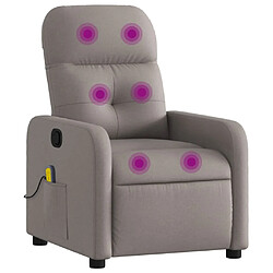 vidaXL Fauteuil de massage inclinable Taupe Tissu