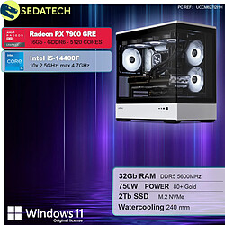 Sedatech PC Gamer XL Vision • Intel i5-14400F • RX 7900 GRE • 32Go DDR5 • 2To SSD M.2 • Windows 11