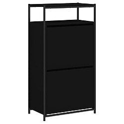 Acheter Maison Chic Armoire à chaussures | Meuble de rangement à chaussures Meuble d'Entrée noir 60x34x112 cm bois d'ingénierie -MN90689