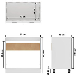 vidaXL Armoire de plancher d'évier Gris béton Bois d’ingénierie pas cher