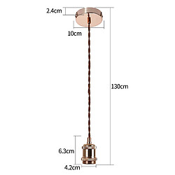 Acheter NETTLIFE Suspension Métal Or Rose Diam.10cm E27 Lampe Vintage Suspension Moderne avec Câble 1,3M avec Fixation Plafond pour Salle à Manger, Bar, Café