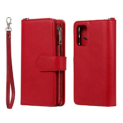 Etui en PU poche zippée magnétique détachable 2 en 1 rouge pour votre Samsung Galaxy S20 Plus