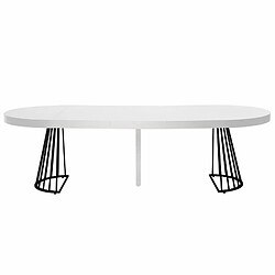 Paris Prix Table de Repas Ronde Virginia 110-260cm Blanc