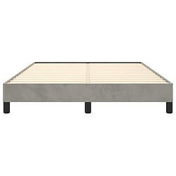 Maison Chic Lit adulte - Lit simple Cadre de lit,Structure du lit Contemporain Gris clair 140x190 cm Velours -MN69250 pas cher