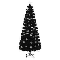 vidaXL Sapin de Noël et flocons de neige LED Noir 240 cm Fibre optique