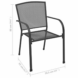 Maison Chic Lot de 4 Chaises d'extérieur,Fauteuil jardin Design maillé Anthracite Acier -GKD75206 pas cher