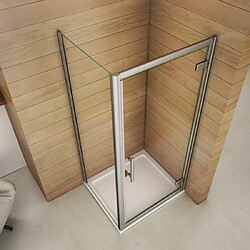 Avis Cabine de douche 90x90x185cm porte de douche pivotante en verre securitavec une paroi de douche de 90cm