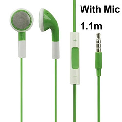 Wewoo Écouteurs intra-auriculaires pour iPhone vert iPad, iPhone, Galaxy, Huawei, Xiaomi, LG, HTC et autres smartphone Écouteur stéréo double couleur de 3,5 mm avec contrôle du volume micro,