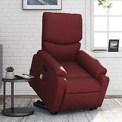 vidaXL Fauteuil inclinable de massage Rouge bordeaux Similicuir