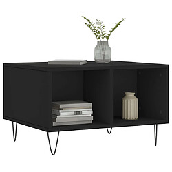 Avis Maison Chic Table basse,Table Console Table d'appoint, Table pour salon Noir 60x50x36,5 cm Bois d'ingénierie -MN81766