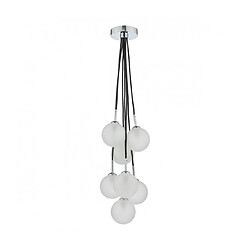 Acheter Luminaire Center Suspension Elpis Chrome poli,verre opale 7 ampoules 108cm