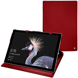 Housse cuir Microsoft Surface Pro 6 - Rabat vertical - Rouge ( Nappa - Pantone #d50032 ) - NOREVE