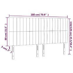 vidaXL Tête de lit à LED Rose 180x5x118/128 cm Velours pas cher