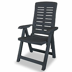 Avis Maison Chic Lot de 2 Chaises inclinables de jardin - Fauteuil d'extérieur Plastique Anthracite -MN71065