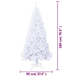 vidaXL Arbre de Noël artificiel avec branches épaisses blanc 180cm PVC pas cher