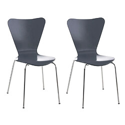 Decoshop26 Lot de 2 chaises de séjour bureau en bois gris et métal CDS10012