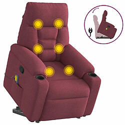 vidaXL Fauteuil inclinable de massage Rouge bordeaux Tissu